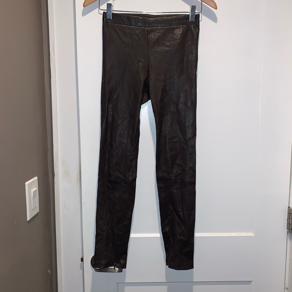 Pants - Dark Brown Faux Leather Leggings